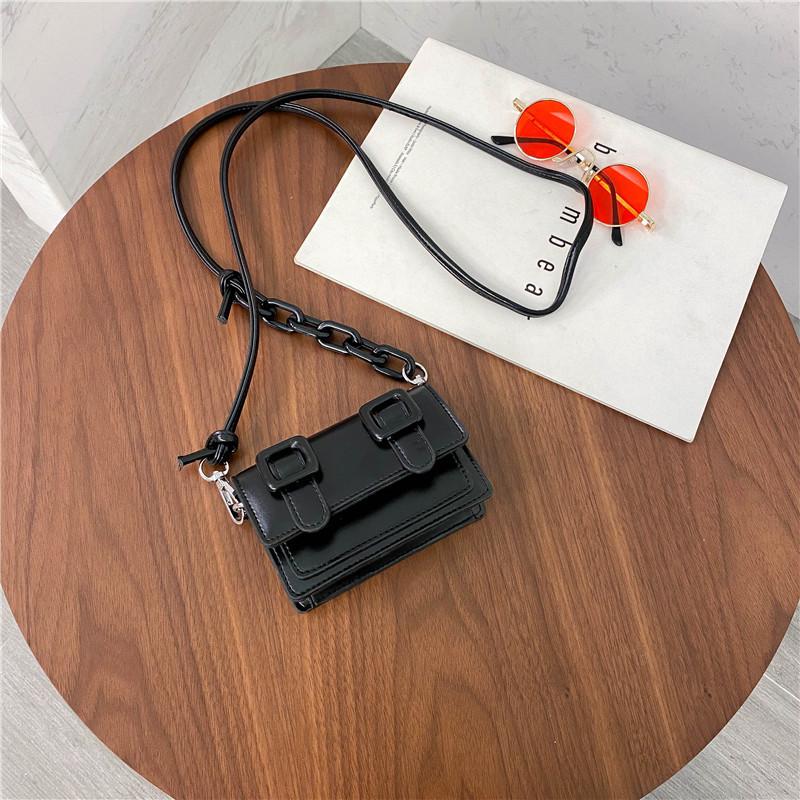 Trendy Multi Color Mini Square Crossbody Bag with Acrylic Chain Strap, Cute Flap Messenger Shoulder Purse for Daily Use & Party