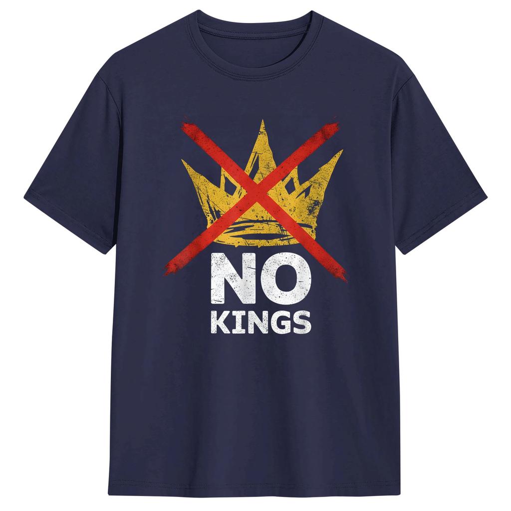 Vintage No King T Shirt Summer Pure Cotton T Shirts For Unisexs Trending Design Tee Shirt ShortSleeved Vintage Tees