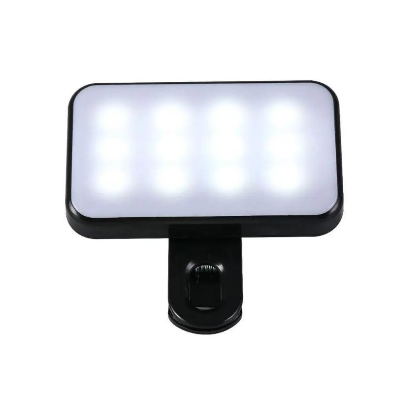 Portable Mini LED Selfie Fill Light 3 Modes Adjustable Brightness USB Rechargeable Lamp for Phone Computer Live Video Makeup