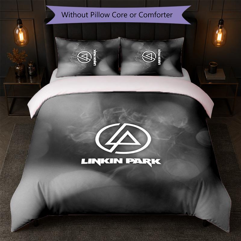 Linkin Park Print 3Pcs Bedding Set Duvet Cover With Two Pillowcases Soft Bed Linen For Household Bedroom