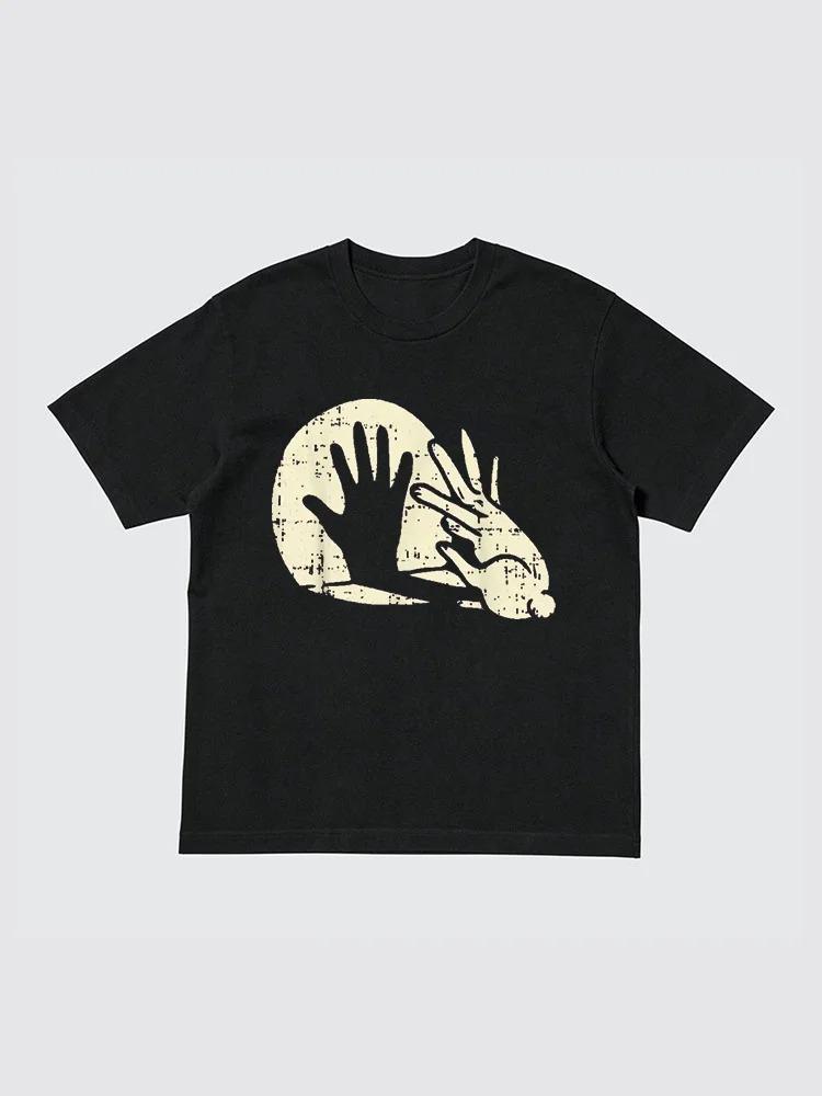 Hand shadow rabbit T-shirt L