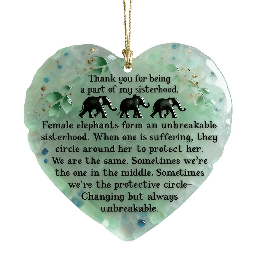 Ceramic Double-sided Heart-shaped Elephant Friendship Ornament Christmas Tree Decoration 2D Flat Pendant Friendship Souvenir