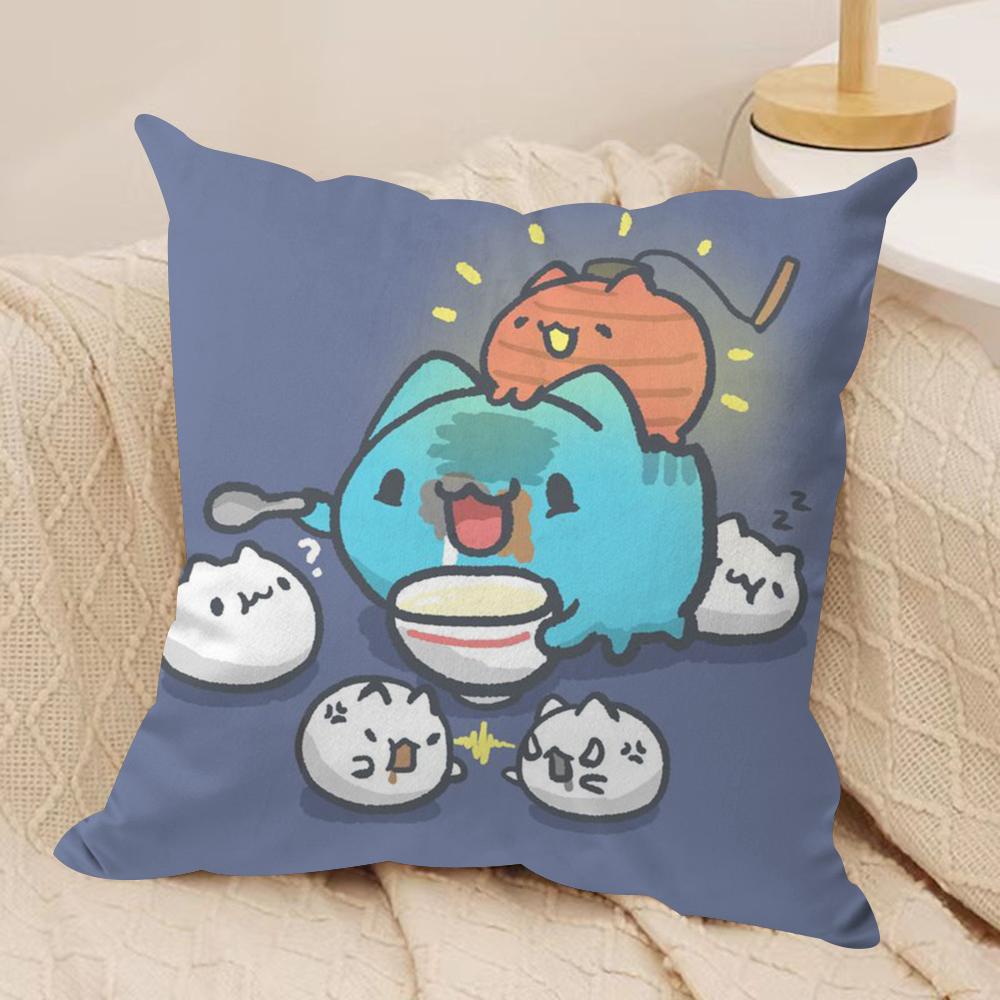 B-Bugcat C-Capoo Cushion Cover Soft Plush Fabric Double-Sided Printed Sofa Cushion Cover for All Seasons Home Decor Gift
