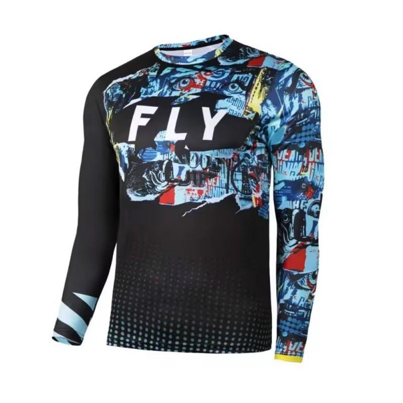 FLY Off-Road Motorcycle Jersey Long Sleeve MTB Cycling T-Shirt Moisture Wicking Breathable Sportswear