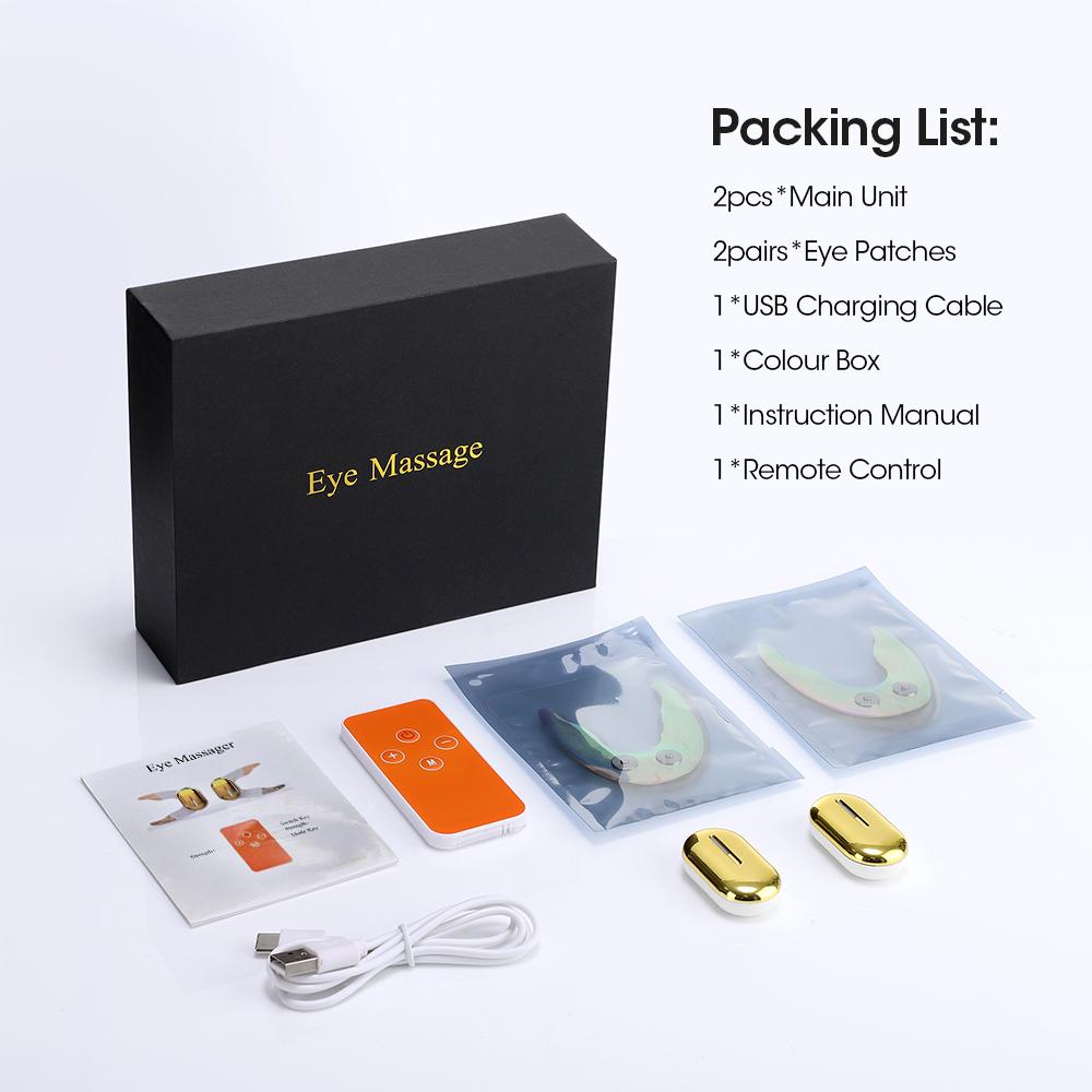 1 Pair Eye Massager Patches EMS Microcurrent Eyes Beauty Device Anti Wrinkles Facial Muscle Stimulation & Lifting Massage Pad