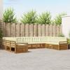 Outdoor Sofa Set 9 Pcs Natural and Cream Solid Acacia Wood