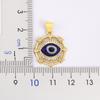 Nidin New Fashion Shiny Zircon Hollow Design Evil Eye Pendant Necklace For Women Aesthetic Lucky Clavicle Chain Accessories Gift