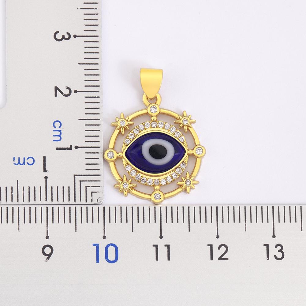 Nidin New Fashion Shiny Zircon Hollow Design Evil Eye Pendant Necklace For Women Aesthetic Lucky Clavicle Chain Accessories Gift