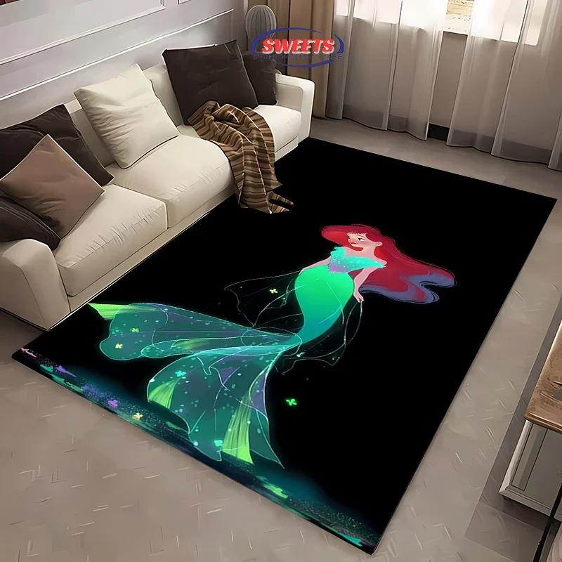 3D Printing Little Mermaid Ariel Princess Cartoon Carpet!Lving Room Bed Mat,Non-slip Durable Rug,Modern Simple Style Great Gift