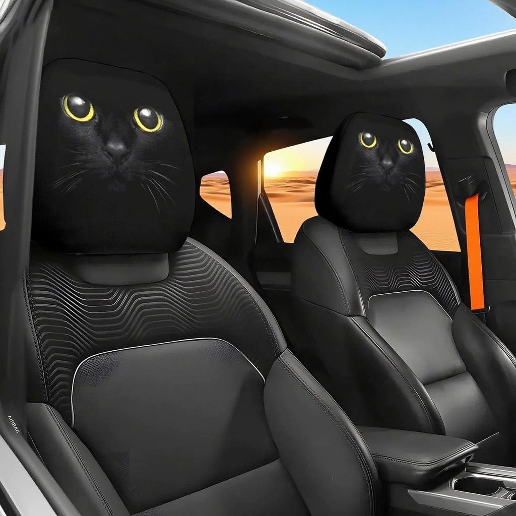 Funny Internet Celebrity Car Seat Headrest Cover Mask Universal Protection Headrest Covers Headrest Car Interior