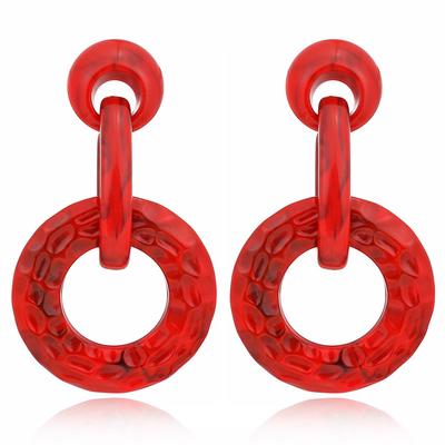 Europäische und amerikanische Mode Retro Ohrringe lange geometrische kreisförmige Harzohrringe