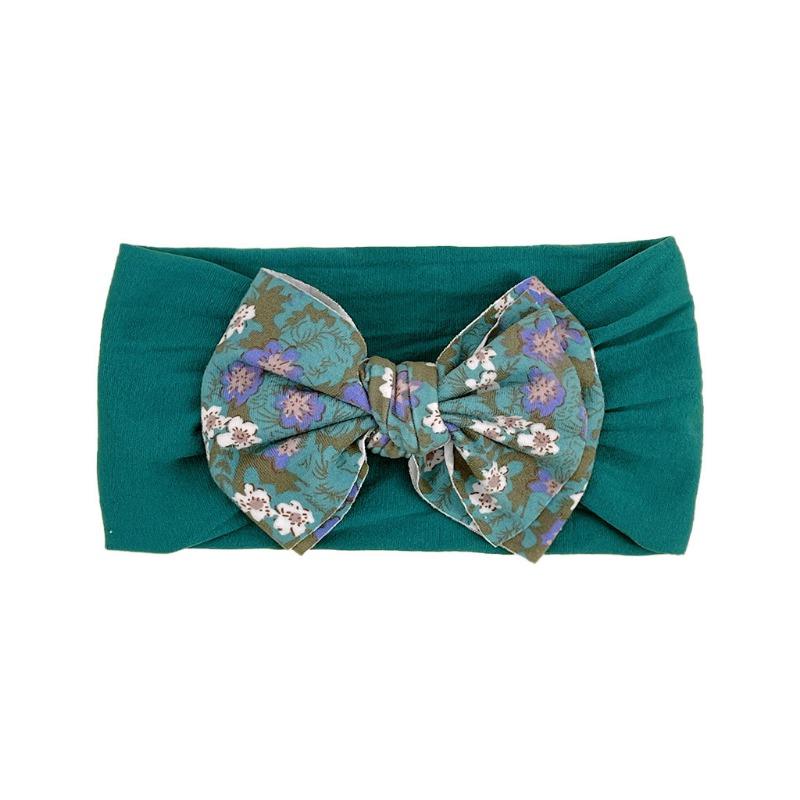 baby new children's hair accessories cute baby floral seamless wide headscarf nylon bow baby headband