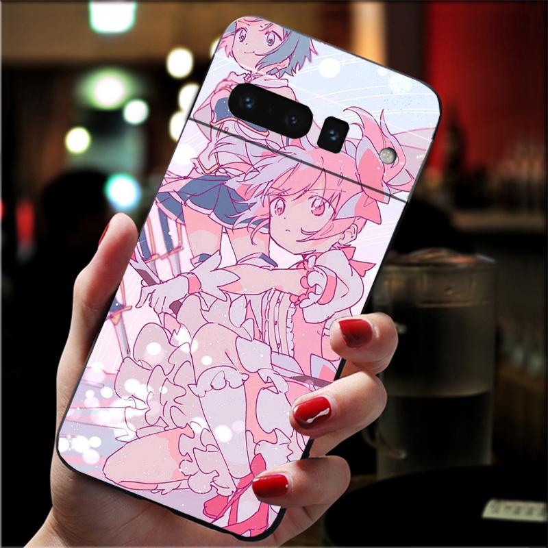 For Google Pixel 10 9 Pro XL Silicone Phone Soft Case For Google Pixel 9A 8A 7A 6A 5 Cover Shell Puella Magi Madoka Magica