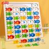 Montessori Educational Toy Wooden Fishing Puzzle Board Game Magnetic Fish Letter Digital Cognize Toy for Kids Preschool Learning