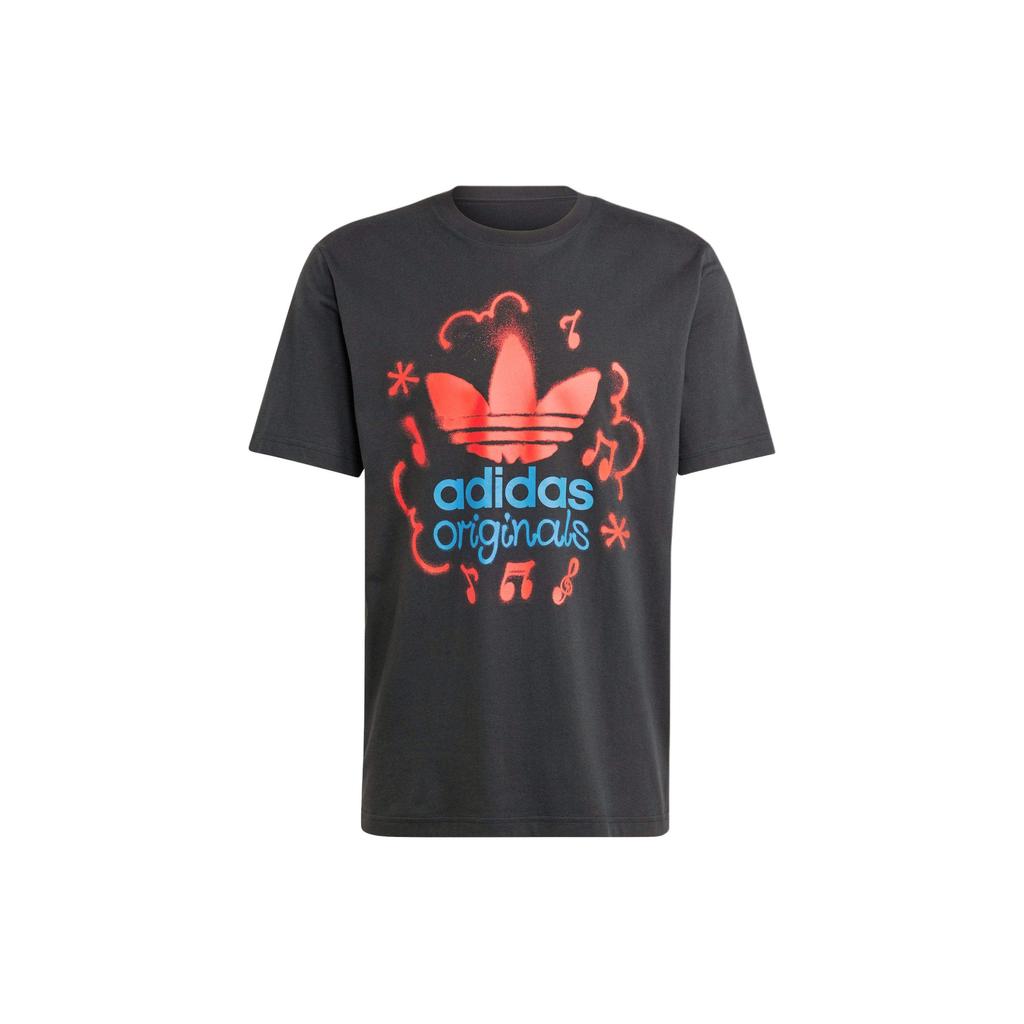 Adidas Originals Training Supply Letter Logo Print Round Neck Short Sleeve T-Shirt Men Tops Black IS0224