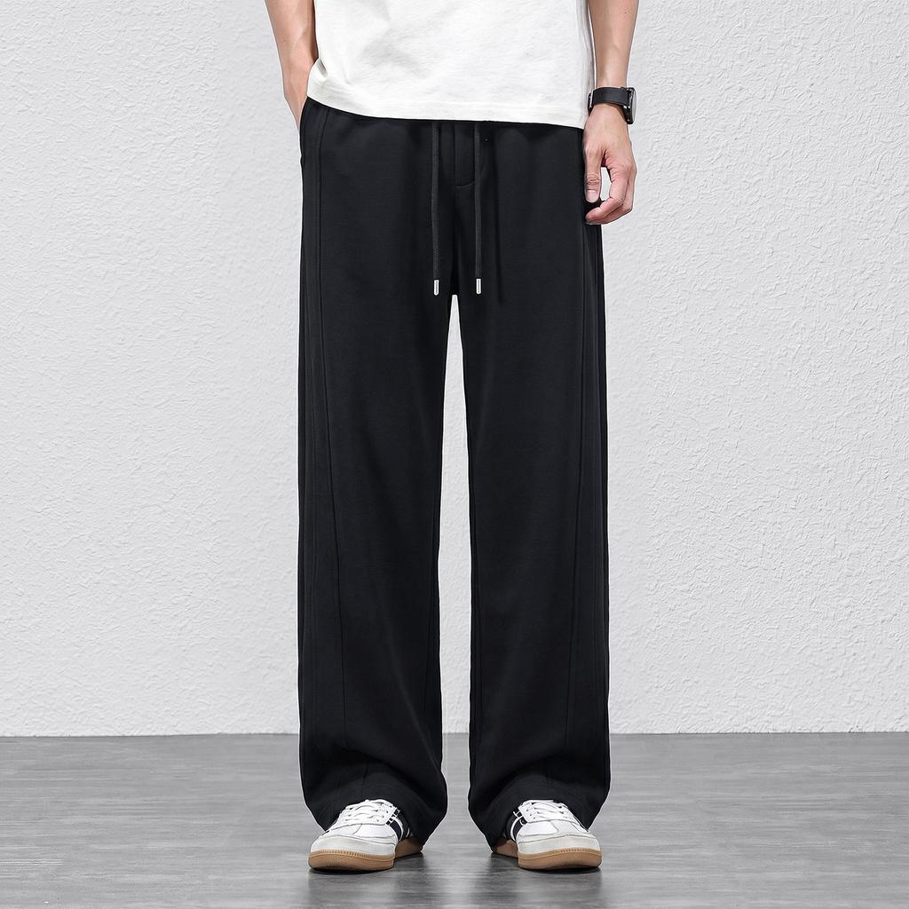 Light Luxury Casual Pants Men's New Summer Straight Loose Drop Drawstring Sports Long Pants