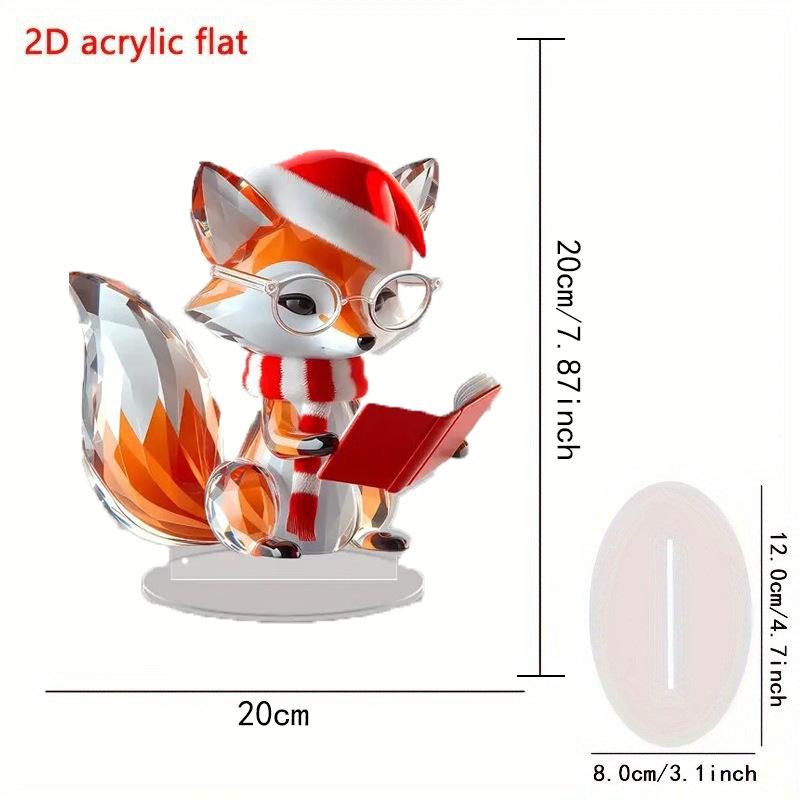 Exquisite Crystal Transparent Fox Acrylic Ornament, Office Desk Decoration, Home Decor