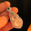 Jade White Ice Light Natural White Chalcedony Pendant Agate Pendant, Real Shot