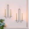 Elegant Black Wall Candle Sconces Decorative Double Armed Wall Hanging Iron Candle Holders for Warm Lighting Home Decors