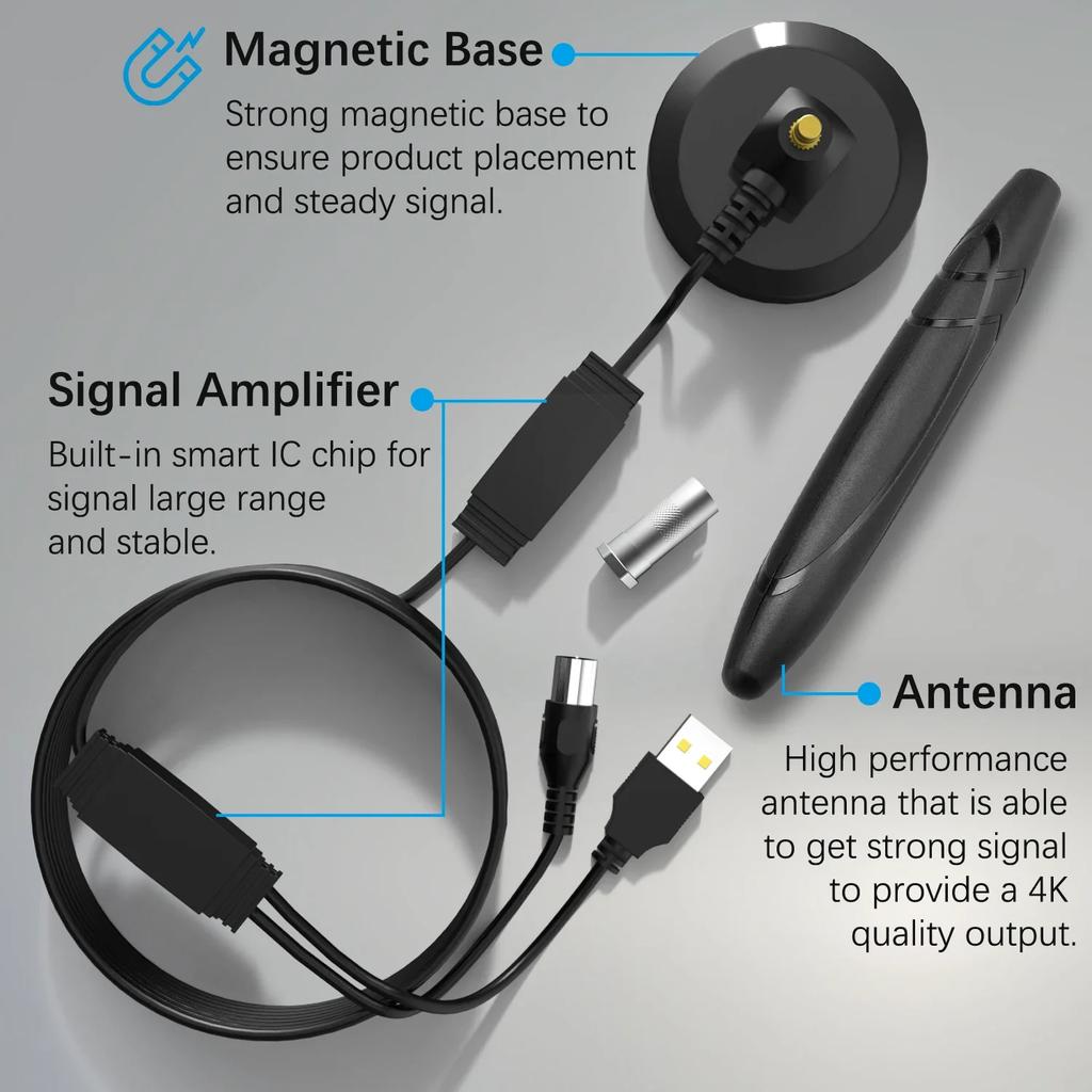 High Performance HD TV Antenna - 5600 Miles Range 4K 1080P Signal Booster for ATSC/DVB-T/ISDB