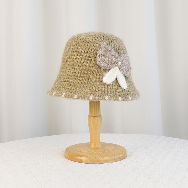 Autumn and winter warm bucket hat small face fashion ear protector basin hat versatile knitted wool hat women