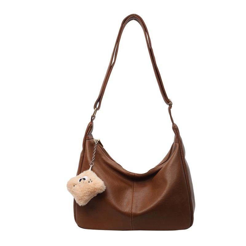 Soft leather large-capacity fashionable textured shoulder bag women's 2025 spring new versatile messenger bag tote bag