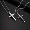 Stainless Steel Jesus Cross Pendant Necklace Fashion Gold Silver Color Christian Necklace Religion Prayer Faith Jewelry for Men