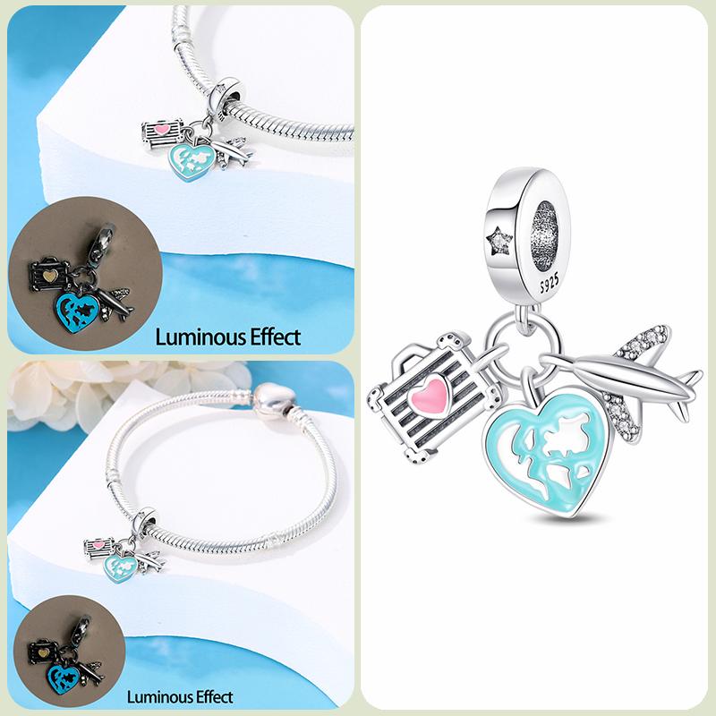 Modne koraliki zawieszki S925 ze srebra próby 925 w stylu klasycznym i romantycznym z motywem żółwia lotosu, odpowiednie do oryginalnej bransoletki DIY na prezent