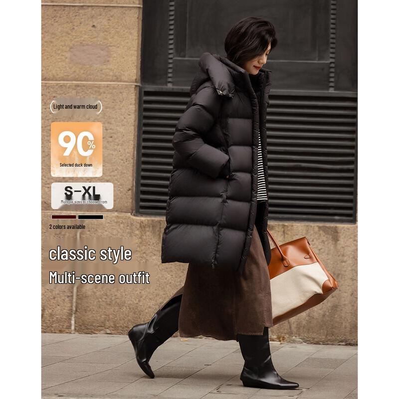 Demana Women's Long Hooded Puffer Down Jacket