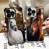 Ferghana Horse Animal Plating Phone Case For Iphone 16 17 Pro Max Air 16E 14 15 Plus 12 13 Mini Anti-Fall Airabag Cover