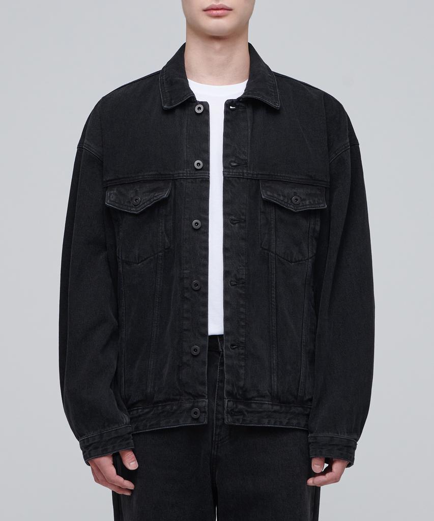 Musinsa Standard Oversized Denim Trucker Jacket [Washed Black]