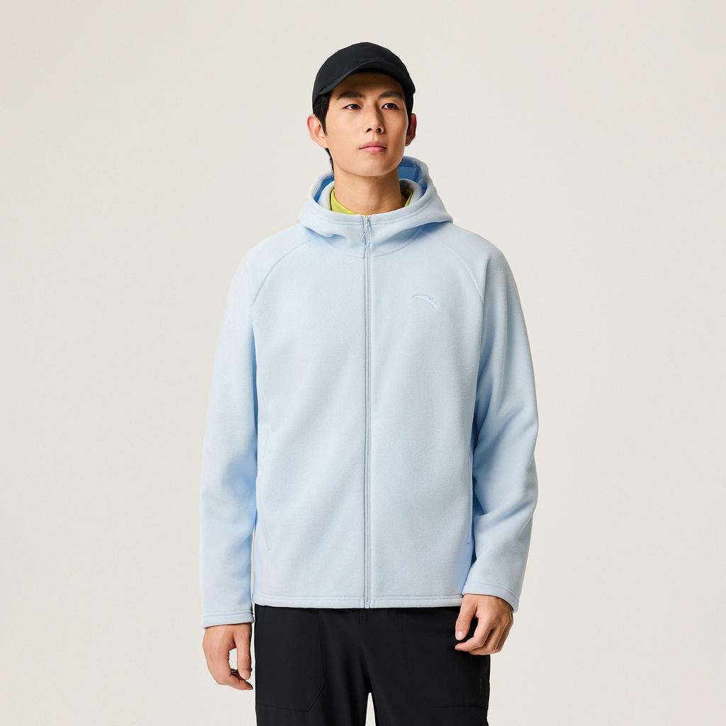 Anta Outdoor Series Fire Shell Warm Windproof Anti-Static Comfortable Versatile Casual Fashion Hooded Jacket Unisex Jacket Frost-Blue 972616701-6