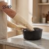 Latex Cleaning Gloves with Fleece Lined Dishwashing Gloves, Waterproof Natural Household for Bathroom Non-Slip Grip Long Cuff Warm Kitchen Laundry
