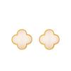 Douyin Style 925 Silver Four-Leaf Clover Jade Stud Earrings - Perfect 520 Holiday Gift for Girlfriend