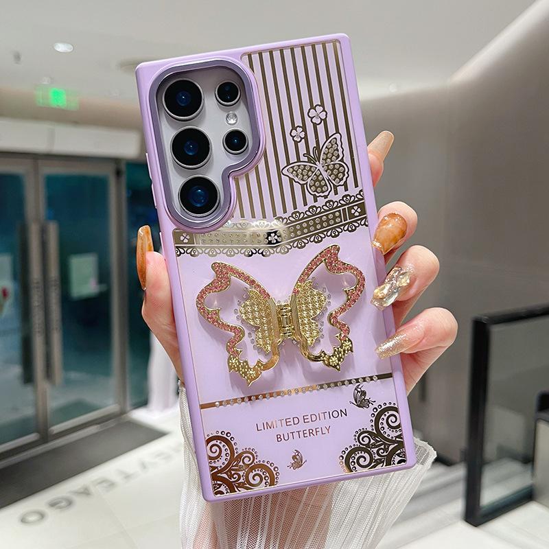 Applicable to Samsung s25 hardware photo frame A55 gilt butterfly A35 personalized A05S women's mobile phone case