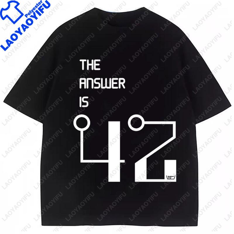 42 Life Universe Everything Camisetas 42 Science Fiction Space Funny Summer Polyester Short Sleeved Graphic T Shirts Unisexs Top