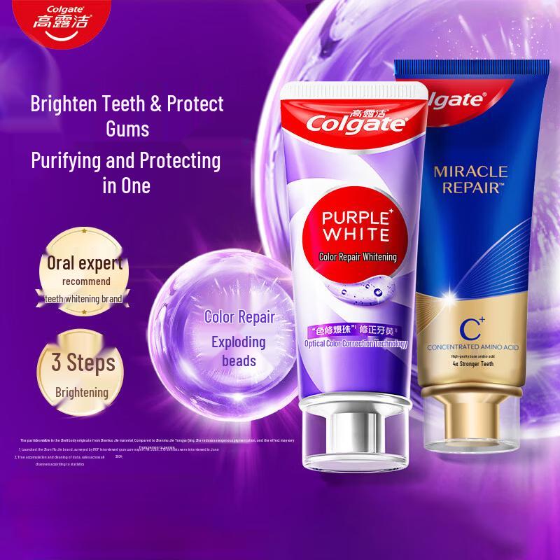 Colgate Miracle Repair & Color Correcting Whitening Toothpaste Duo