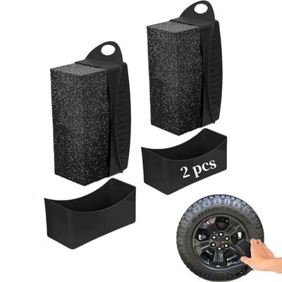 Tire Shine Applicator, Reusable Tire Dressing Applicator Pad with Ergonomic Rectangle Box for Car
