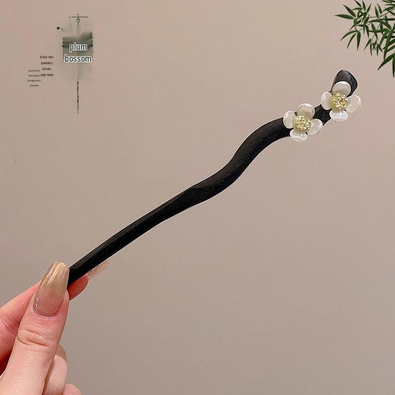 Traditional Sandalwood Hairpin for Chinese Cheongsam & Hanfu Updo
