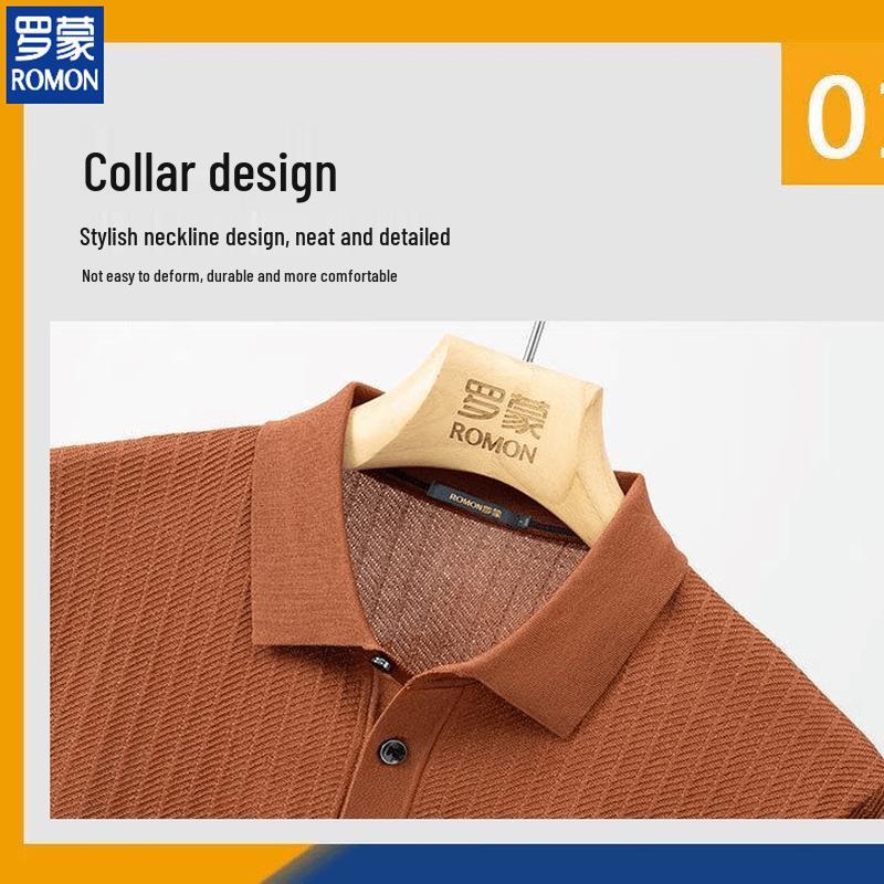 Romon Men's Mulberry Silk Blend Knit Polo Shirt