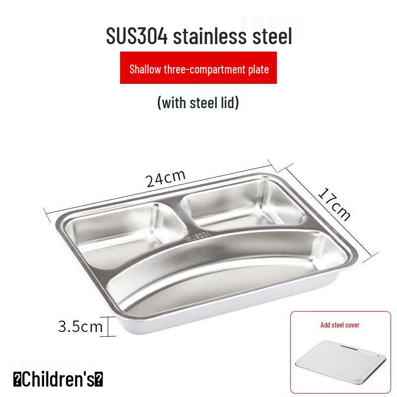 

Stackable Stainless Steel 5-Compartment Meal Tray with Lid
