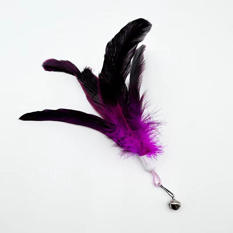 Cat Toys Cat Teaser SticksFeather BellsReplacement Heads Pet Plush ToysCat Teasing Gadgets and Pet Toys for Relieving Boredom