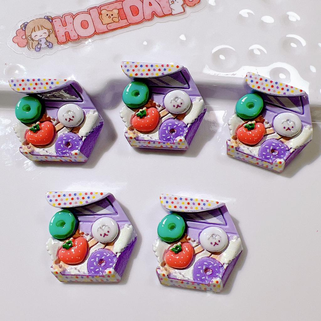 10Pcs New Cute Cartoon Cake Cat Series Flat Back Ornament Jewelry Bows Accessories