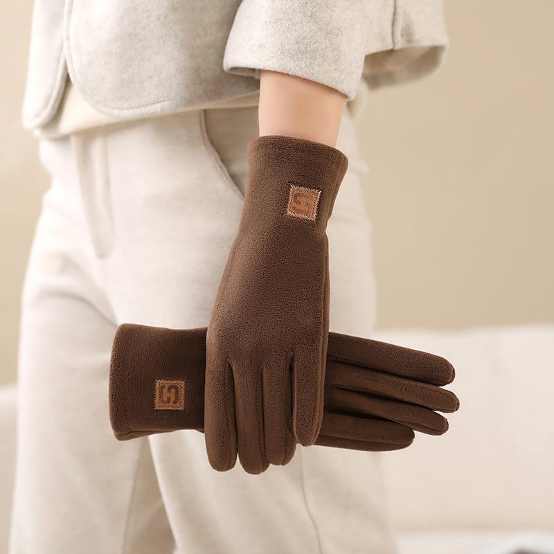 

Winter Outdoor Warm Hand Cycling Warm Gloves For Women One Size кавовий