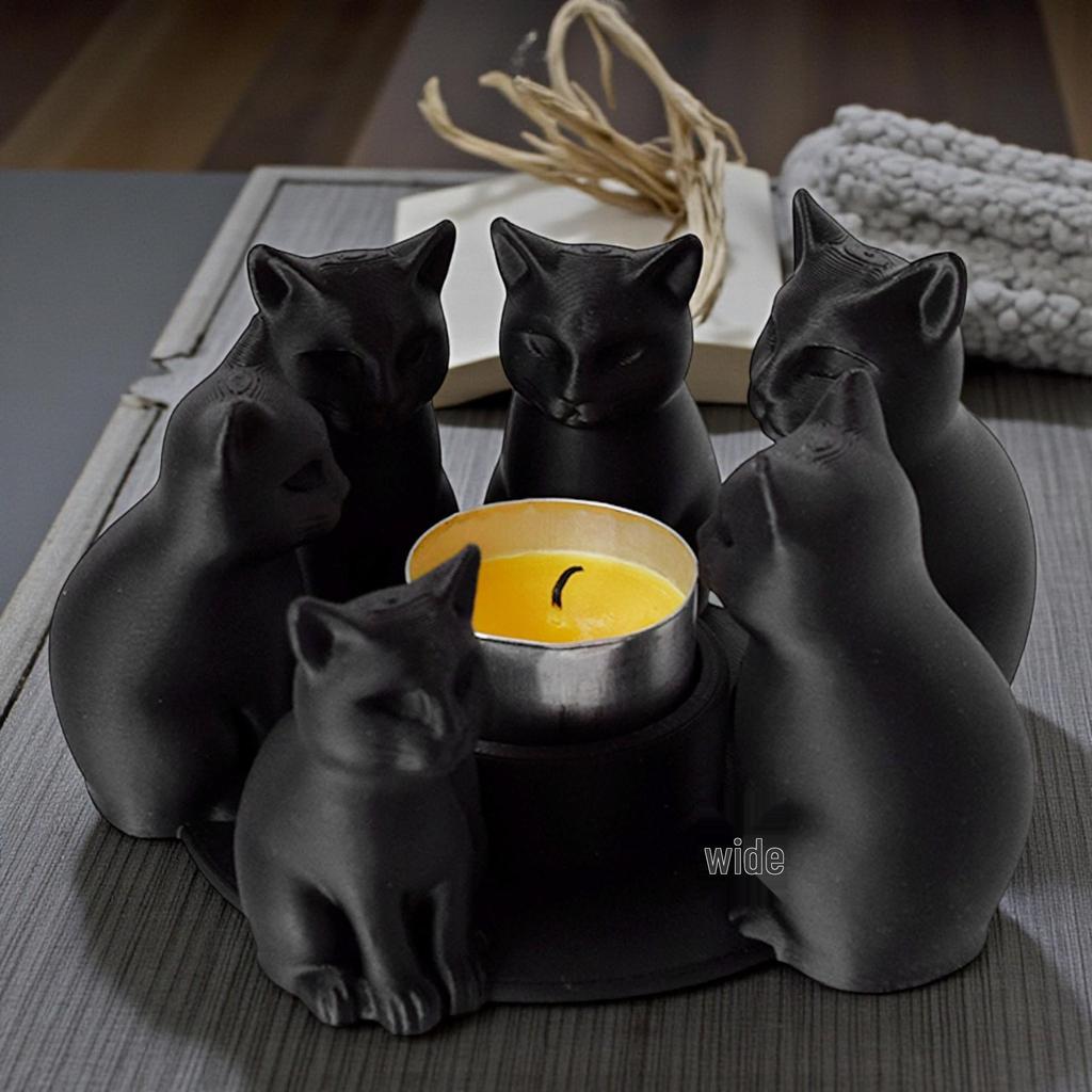 3D Cat Candle Holder Base - Perfect for Valentine's Day Dining Table Ambiance (Candles Not Included)