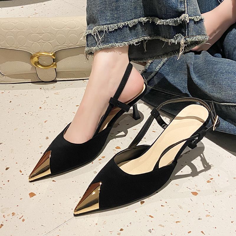 Sandal Female Design Metal Pointed Toe Stiletto High Heels Party Prom Shoes Women Pumps Zapatos Mujer