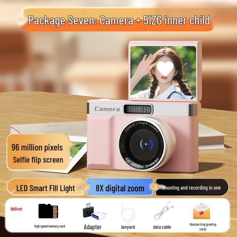100MP Dual-Camera Retro Digital Camera for Students - Affordable and Perfect for Campus Photography