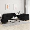 Vidaxl 3-Cz. Relaxation Set With Cushions, Black, Fabric