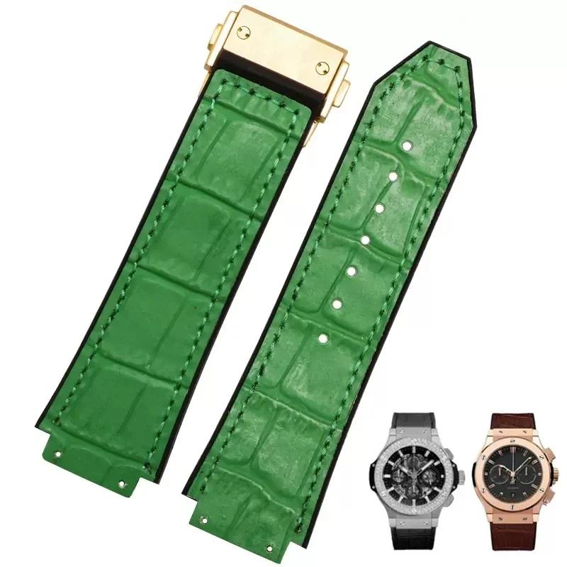 Orologio in Pelle di Mucca per HUBLOT Hengbao Yubo Classic Fusion Big Bang Cinturino in Silicone Pelle Vera Uomo 26-19mm