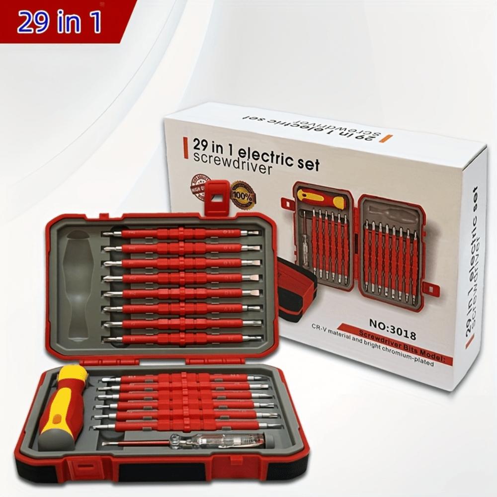 29-in-1 Precision Screwdriver Set with Ergonomic Non-Slip Handles, Magnetic Bits, and Sturdy Case - Ideal for Home Improvement and Daily Use